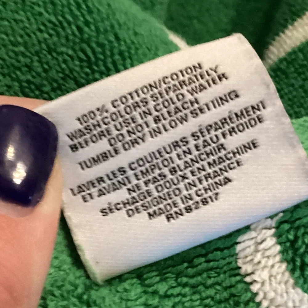 Lacoste Large Striped Bath Beach Towel with Logo